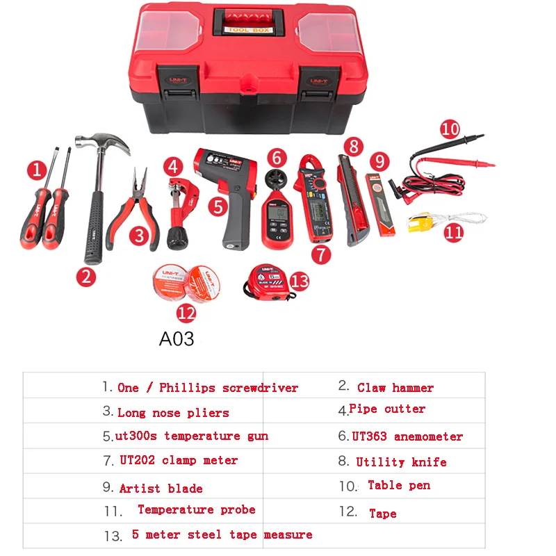 UNI-T комплект для ремонта кондиционера Электрический ремонтный мультиметр многофункциональный набор KIT-A01/A02/A03 на выбор