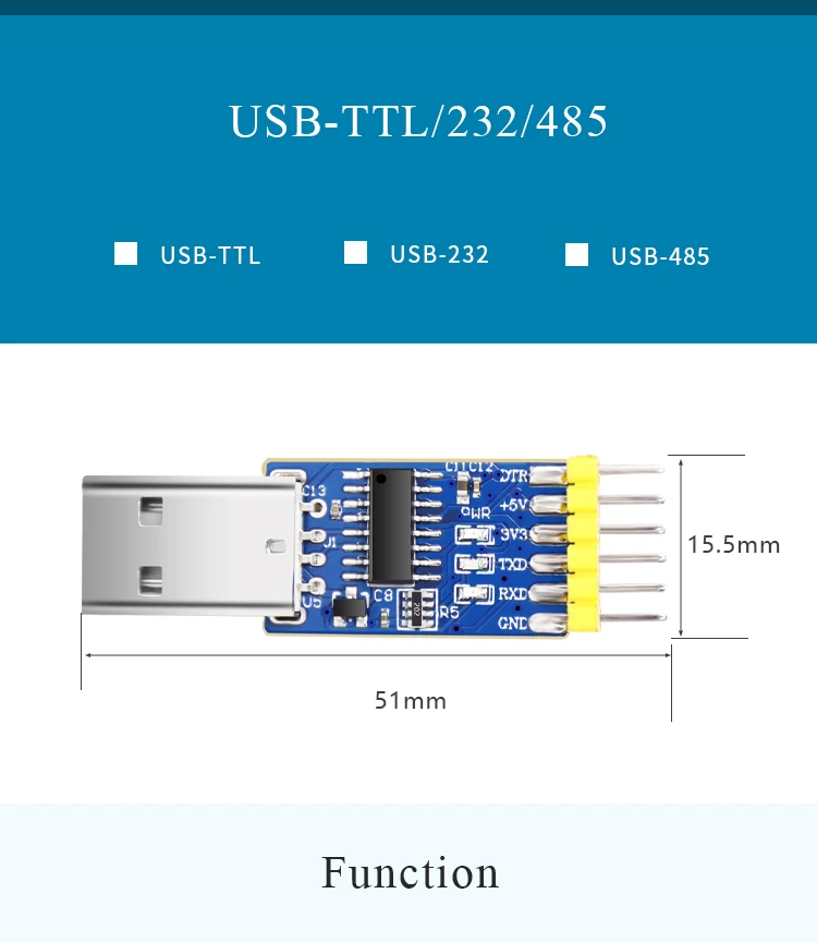 Witmotion USB-UART 3-в-1 постоянного тока в переменный конвертер, многофункциональный(USB-TTL/RS232/RS485) 3,3-5 V последовательный адаптер переменного тока, CH340 чип, профессиональный дизайн