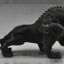 S00659 1" Старый Китайский Фэншуй Бронзовая стена улица Единорог бык, Мул коррид статуя зверя