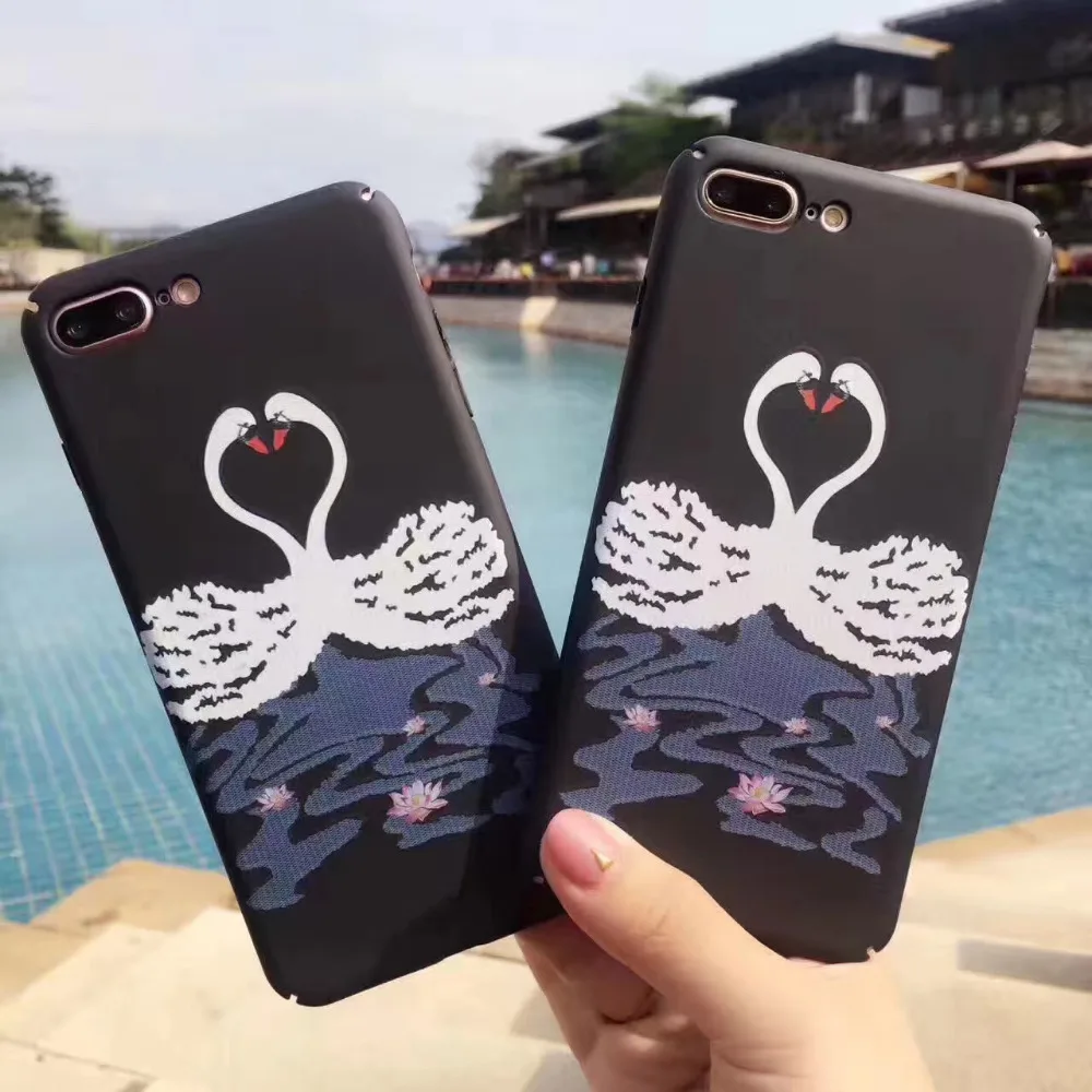 Ретро картина маслом лебединое телефон case для iphone 7 plus 6 6s плюс жесткий