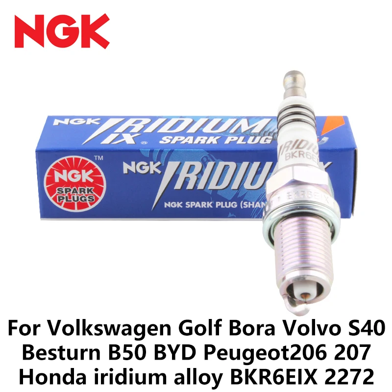 NGK Car Spark Plugs For Volkswagen Golf Bora Volvo S40 Besturn B50 BYD Peugeot206 207 Honda iridium alloy BKR6EIX 2272 NGK Car Spark Plugs For Volkswagen Golf Bora Volvo S40 Besturn B50 BYD Peugeot206 207 Honda iridium alloy BKR6EIX 2272