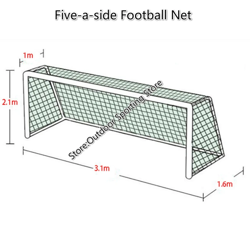 1 unidades de cinco-fútbol objetivo neto 5 persona futbol neto PE 5 personas de fútbol puesto neto para cinco jugadores de deportes Encuentro de formación
