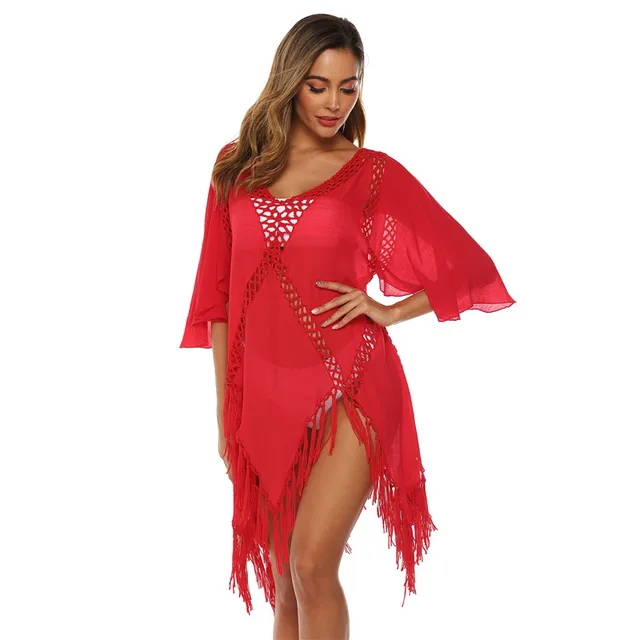 Red sheer cover up Clearance