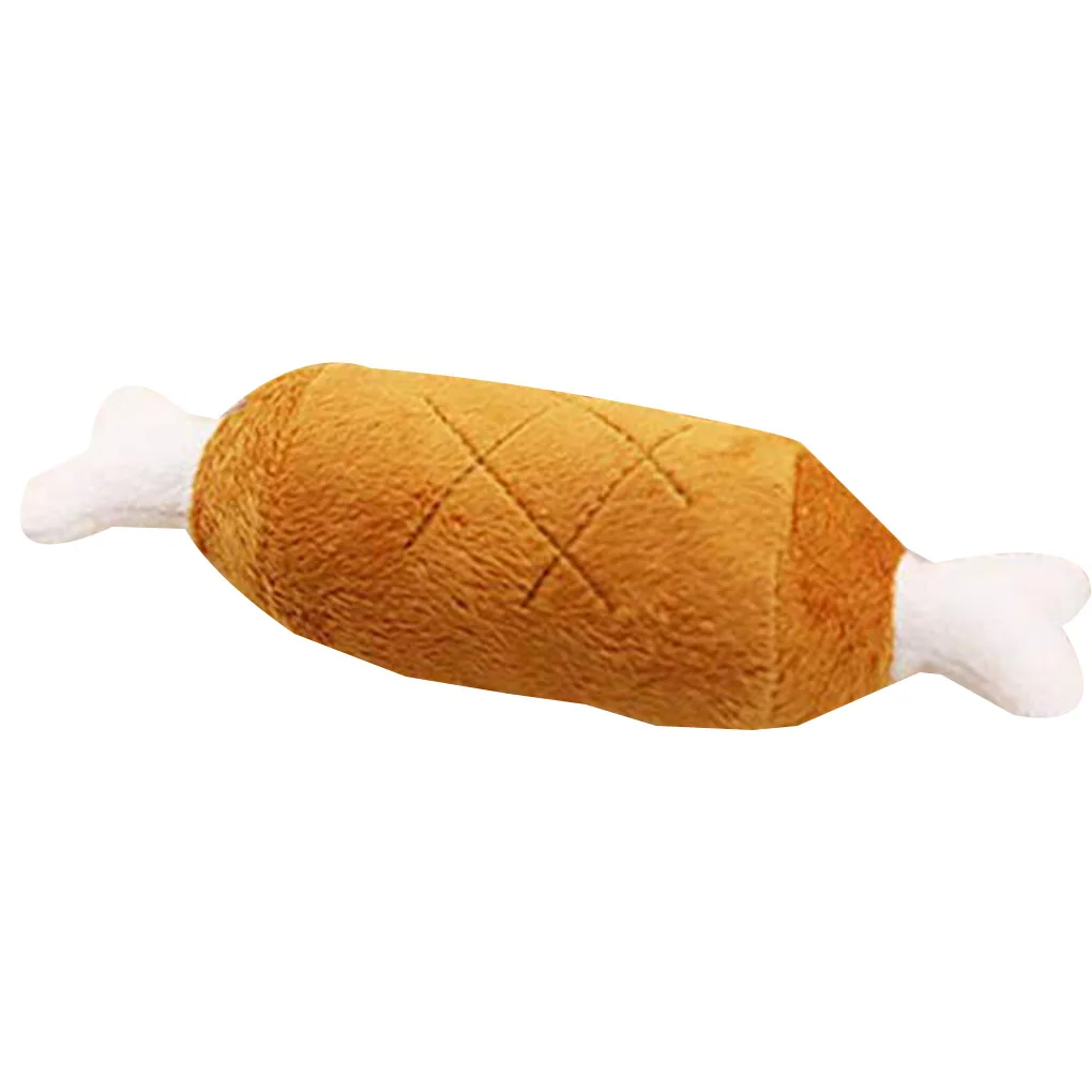 

Plush Double Bones Meat Legs Shape Sound Toys Soft Grid Pattern Pet Puppy Sounding Play Toy