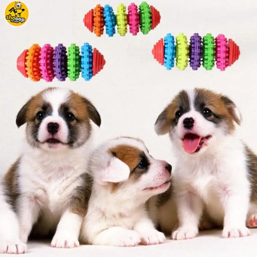 

Transer Hot Fashion Lovely Pet Dog Puppy Rubber Dental Teeth Chew Bone Play Training Fetch Fun Toys Hot Drop Shipping 18Mar20