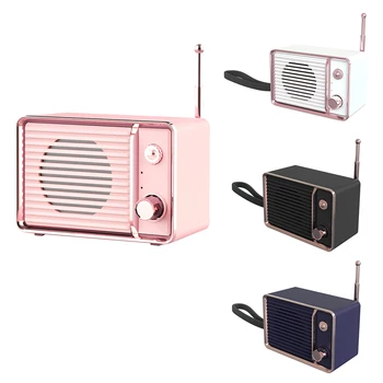 

Portable Bluetooth Speaker Retro Style Rechargeable Wireless Speakers HIFI Stereo Sound BOX Super Bass Subwoofer Ourdoor