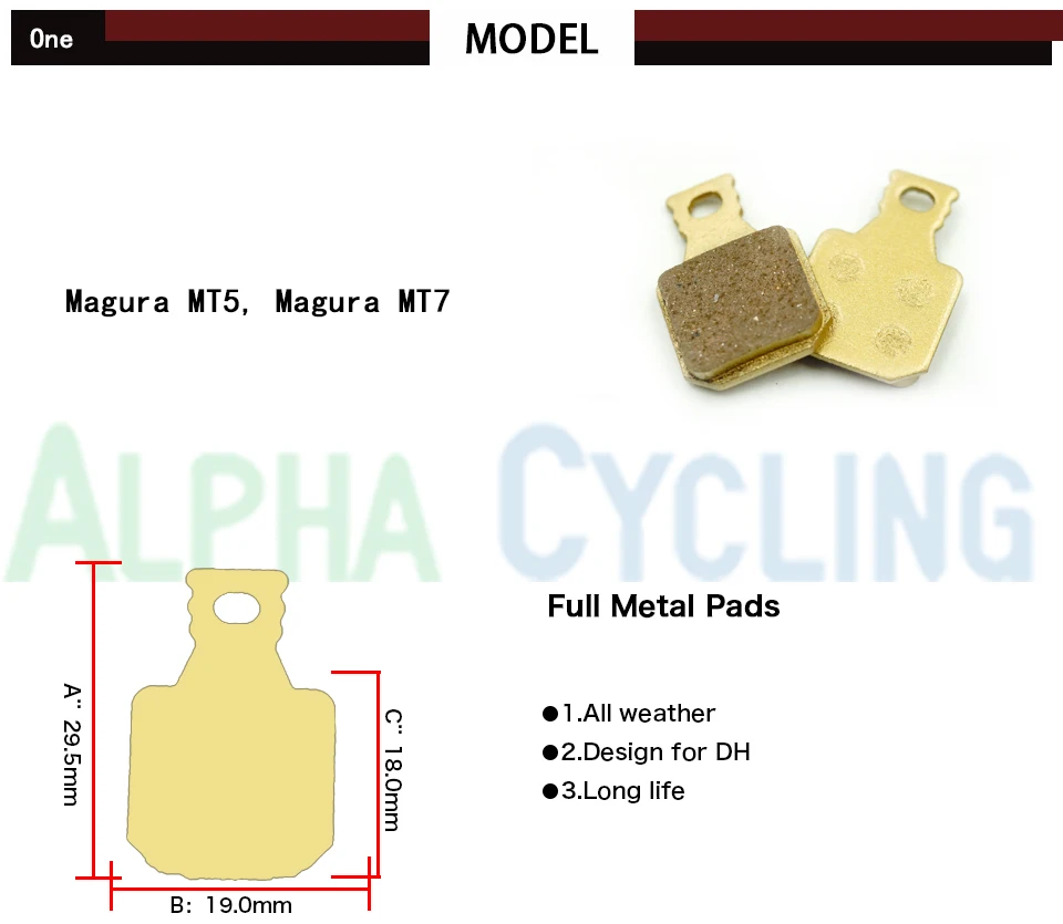 MTB велосипедный дисковый тормоз колодки для Magura MT5 MT7 дисковый тормоз, 4 пары, золото полный металл