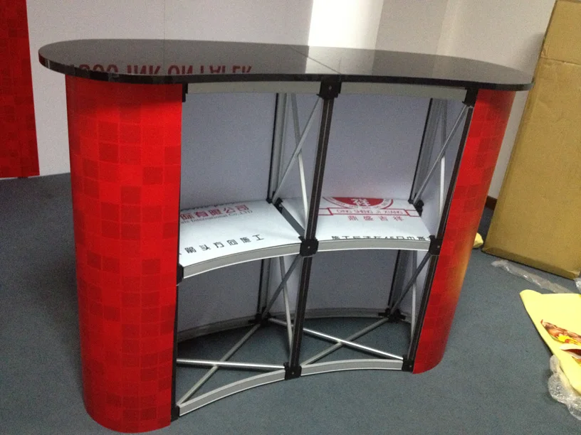 

Trade Show Display High Quality Promotional Pop Up Demo Counter Free Printing