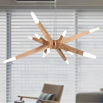 

12 Lights USA Design Pendant Lights in Wooden and Acrylic, Space Shuttle Fly