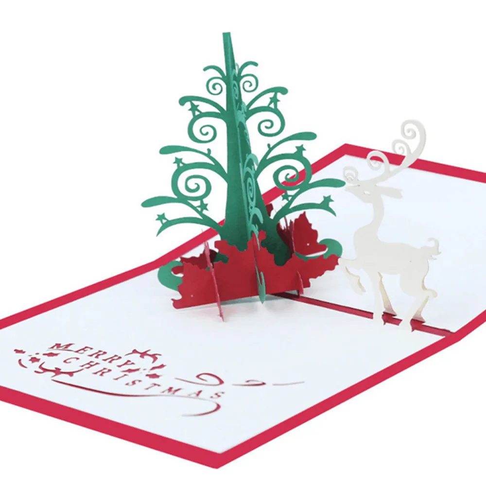 Рождественская открытка Подробная информация о 3D Популярной открытке рождественское поздравление подарок для ребенка праздник счастливый год Convites De Casamento Подарочная открытка - Цвет: B