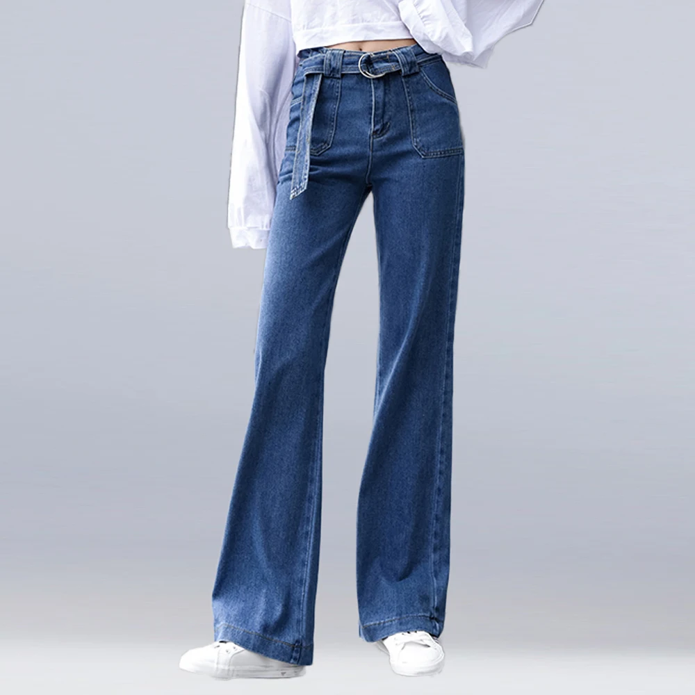 

Women Vintage High Waist Jeans Washed Long Denim Pants Trousers Loose Wide Leg Pants Ladies Straight Casual Jeans