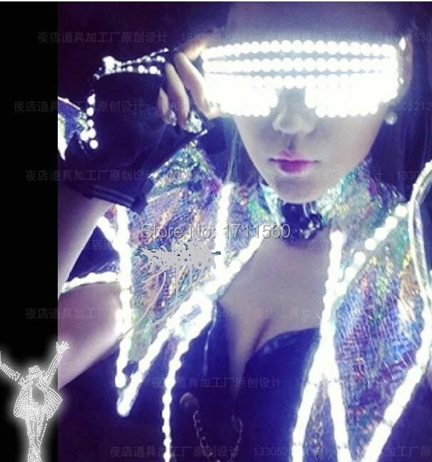 Led stage clothes luminous costume robot suits led clothing light suits led costume for dance perfo