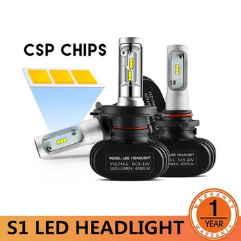 

2Pcs 9005 HB3 9006 HB4 H11 H4 H7 Led H1 Auto Car Headlight S1 50W 8000LM 6000K Automobile Bulb All In One CSP Lumileds Lamp Led