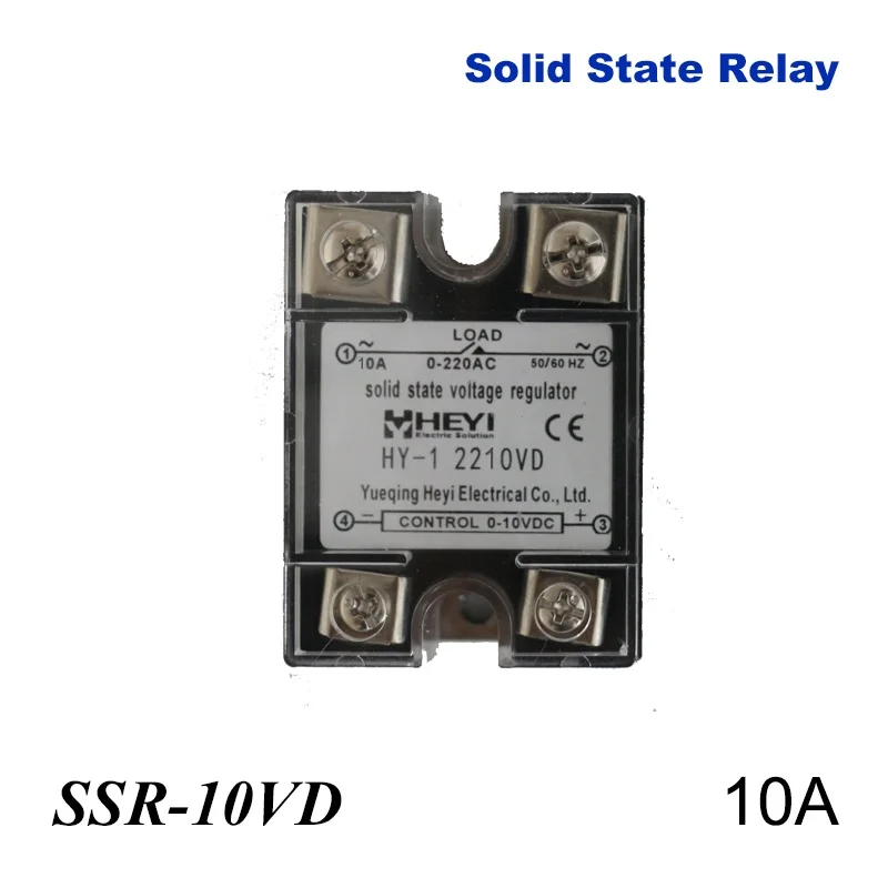 2 шт. 10A SSR, вход постоянного тока 0-10 в одно-фазный SSR твердотельный регулятор напряжения реле