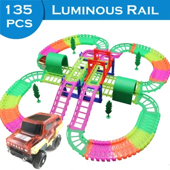 

Miraculous Glowing Race Track Bend Flexible Flash in the Dark Assembly LED Car Toy Luminous Racing Track Set Toys for Children