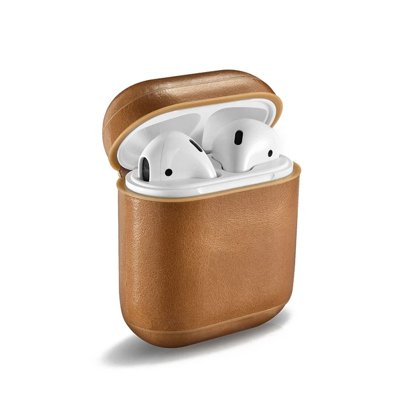 

Earphone Case For Apple Airpods Case Leather with Buttons headphone Case for Airpods accessories Protective wireless Cover