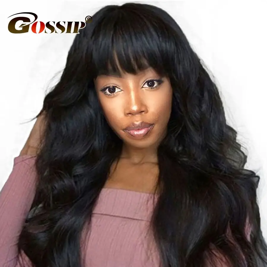 

Pre Plucked 360 Wigs With Bangs Glueless Lace Frontal Wig Human Hair Brazilian Body Wave Lace Wig With Bangs For Women Remy Hair