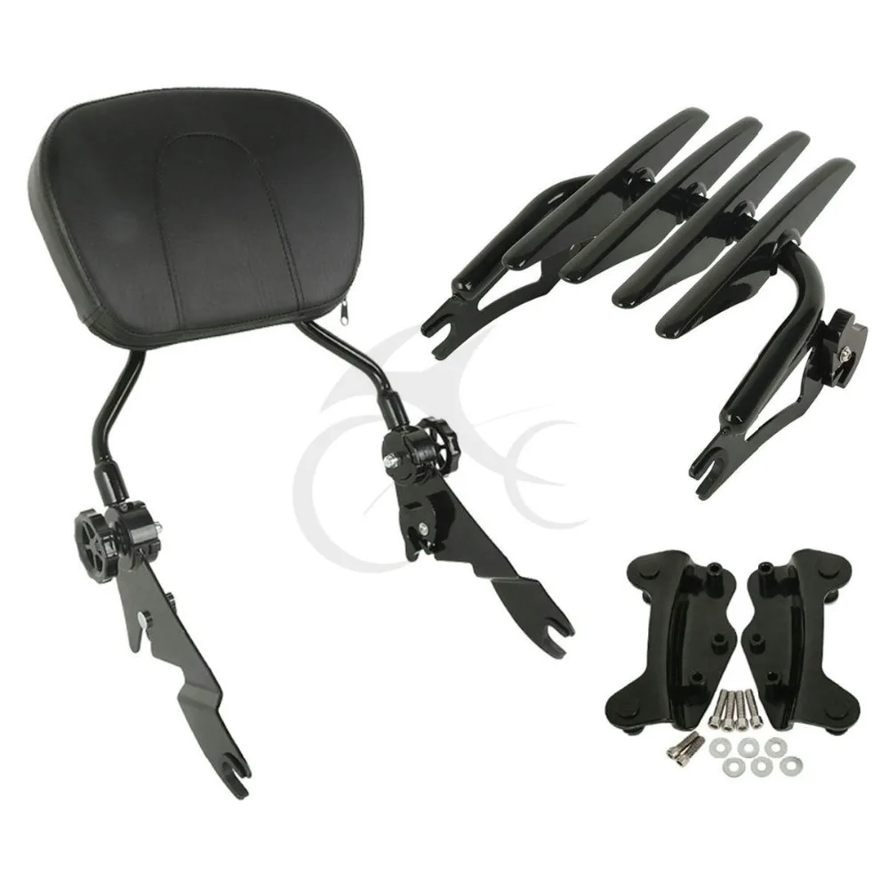 

Motorcycle Sissy Bar Luggage Rack W/ 4 Point Docking Hardware Fit For Harley Touring 09-18