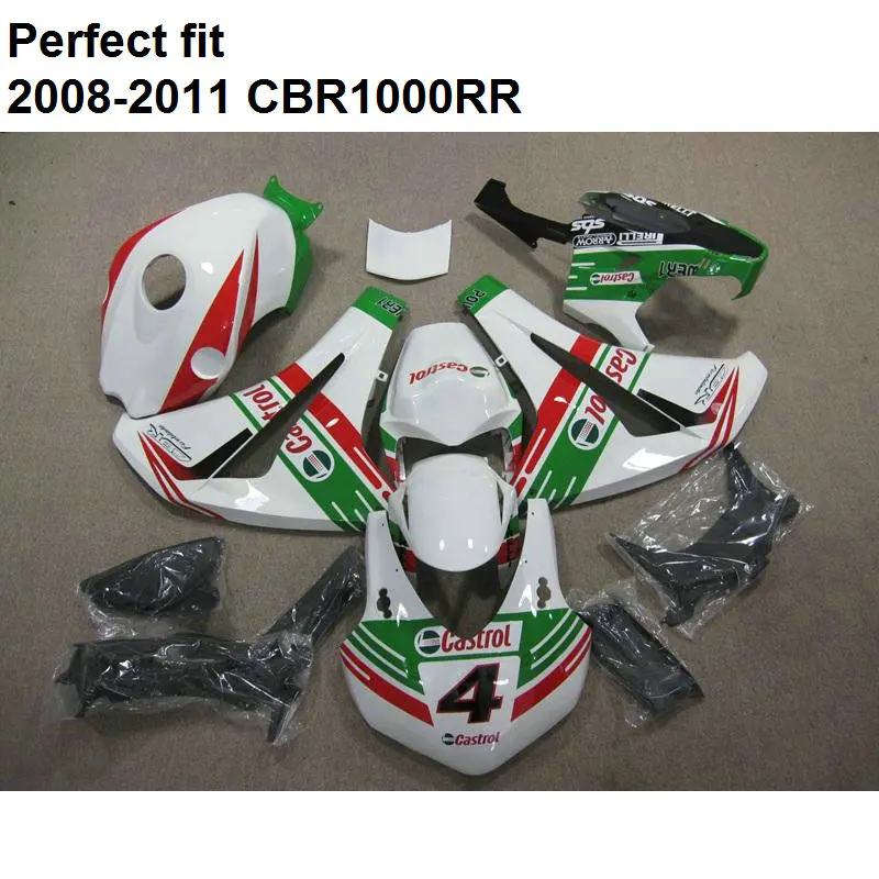 АБС-пластик Обтекатель для Honda CBR1000RR 08 09 10 11 Белый обтекатели комплект 1000RR 2008 2009 2010