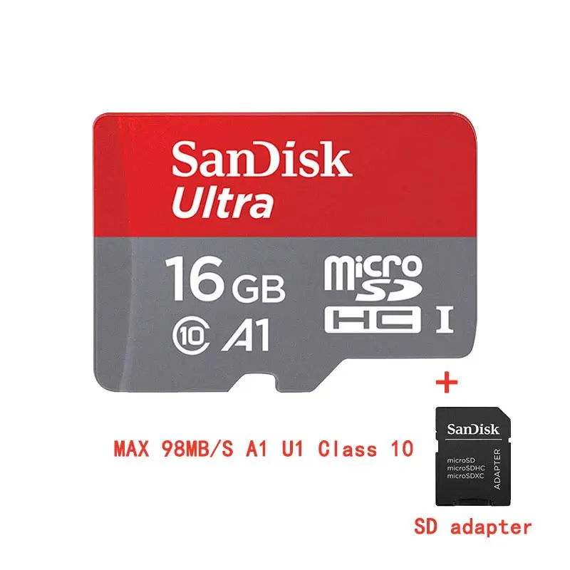 Карта памяти SanDisk micro sd 128GB 16GB 32GB 64GB max 98 МБ/с. class 10 U1 U3TF MicroSD, продукт - Емкость: A1 16G