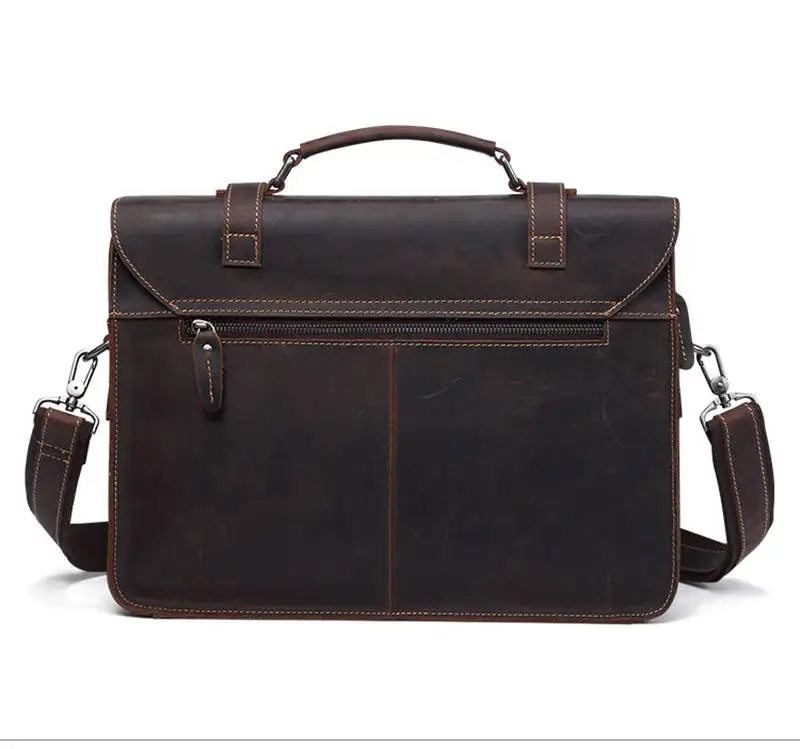 Мужской портфель из натуральной кожи, деловая сумка для ноутбука, винтажные Большие Офисные Сумки через плечо, дорожные роскошные сумки
