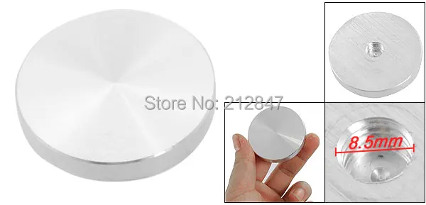2 inch x 3 of 10 inch Aluminum Circle Disc Glass Top Adapter Silver Tone.Bjpg