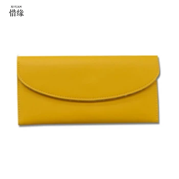 

XIYUAN BRAND Cowhide Leather Women Wallet Phone Pocket Purse Wallet Female Card Holder Lady Clutch Carteira Feminina yellow/red