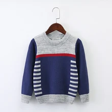 Rlyaeiz/Детский свитер г., осенне-зимняя повседневная детская одежда цветное Трикотажное изделие с лоскутом, пуловер вязаные свитера для маленьких мальчиков