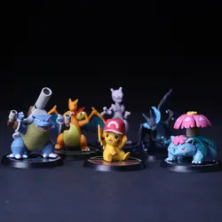 Пикачу Mewtwo Charizard venusaur Blastoise аниме фигурку ПВХ Игрушечные лошадки