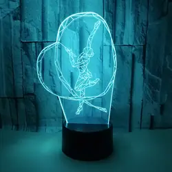 3D Книги по искусству гимнастическое светодиодный ночник зарядка через usb Настольный светильник светодиодный сенсорный Управление огни 7