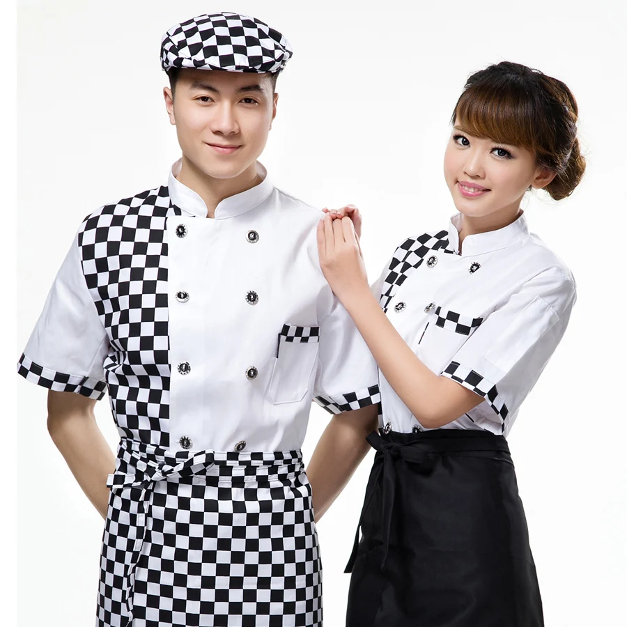 New Summer Chef Uniform Short Sleeved Double Breasted ...