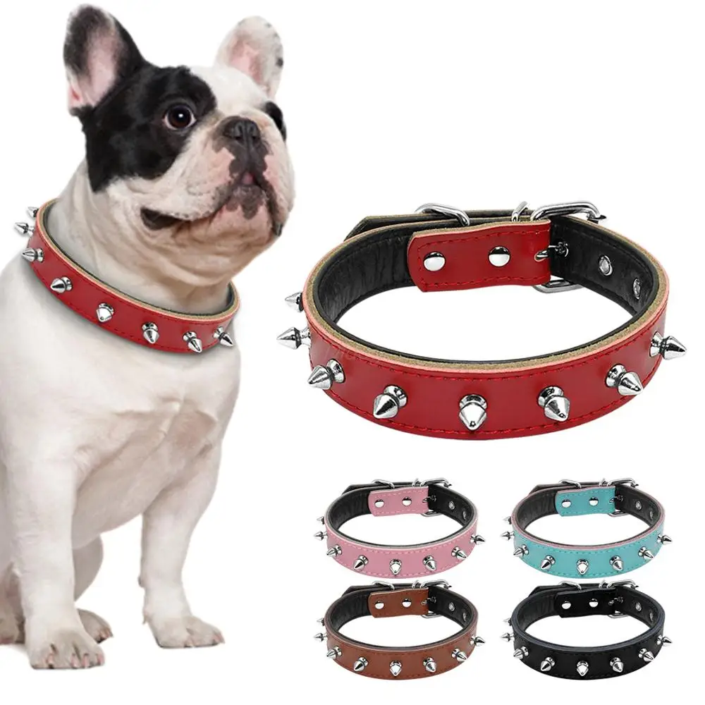 

1 Row Rivets Studded Pet Collar Small Dog Cat Collars Soft Inner Padded Puppy Kitten Necklace For Small Medium Dogs