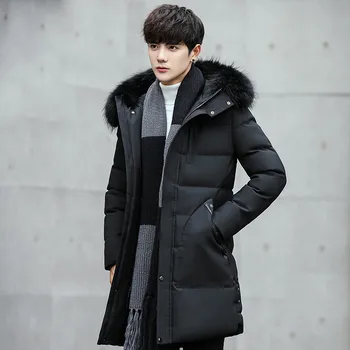 

Winter Jacket Men Hooded Parkas 2018 New Faux Fur Collar Mens Winter Large size Cotton Coats Homme Warm Outerwear parka XY663