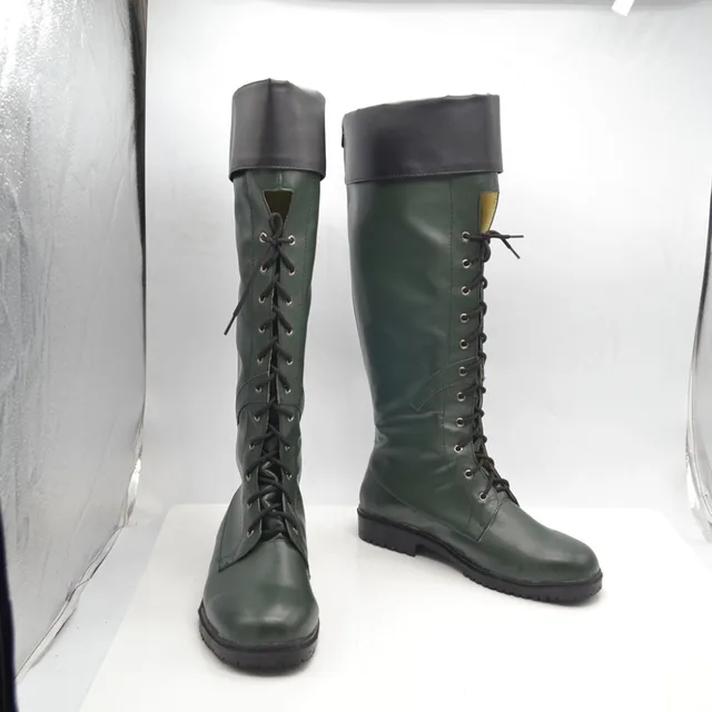 Cosplaydiy flecha verde Oliver Queen Cosplay zapatos adultos Unisex verde botas Zapatos The Arrow Cosplay zapatos botas de invierno L320 Cosplaydiy flecha verde Oliver Queen Cosplay zapatos adultos Unisex verde botas Zapatos The Arrow Cosplay zapatos botas de invierno L320