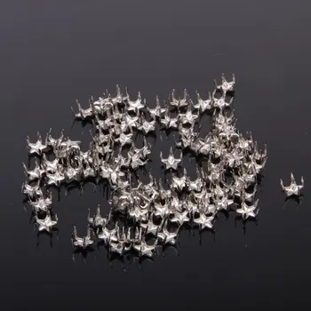 

TFBC 100pcs Silver Star Studs Nailheads 9mm