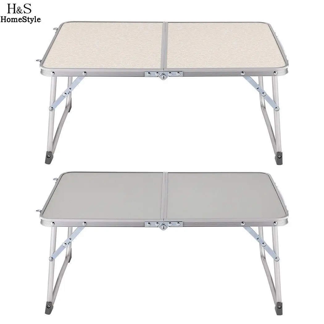 

Superjare in Half Foldable Laptop Table Desk Bed Folds Breakfast Serving Bed Tray Portable Mini Picnic Table