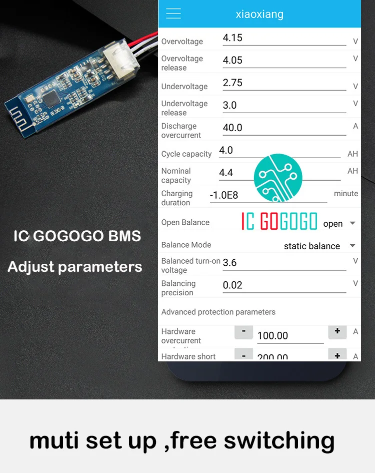 7S смарт литиевая батарея Защитная плата UART 485 двойная связь Bluetooth APP дисплей управление Литий-ионный Lipo BMS 24V eBike