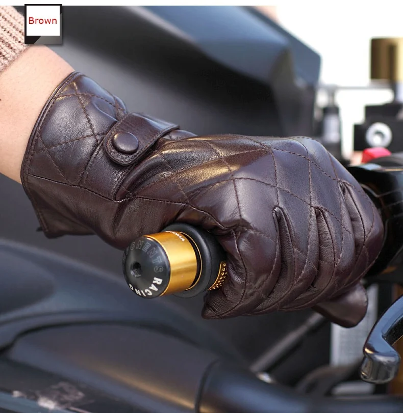 

Winter Genuine Leather Glove For Men Short Black Suede Winter Glove Fashion S,M,L,XL Guante de cuero 1 Pair/lot