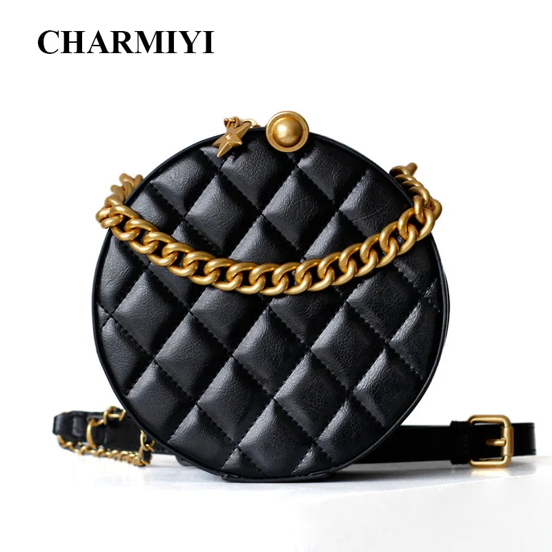 

CHARMIYI 2019 Small Round Design Fashion Women Shoulder Bag Leather Women's Crossbody Messenger Bags Ladies Purse Female Handbag