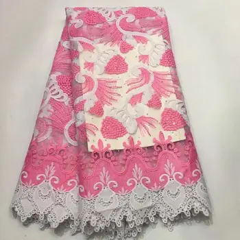 

Fashion Milk Silk Nigerian Lace Applique Lace Fabric High Quality French Lace Fabric African Net Lace Fabric For Wedding Pink
