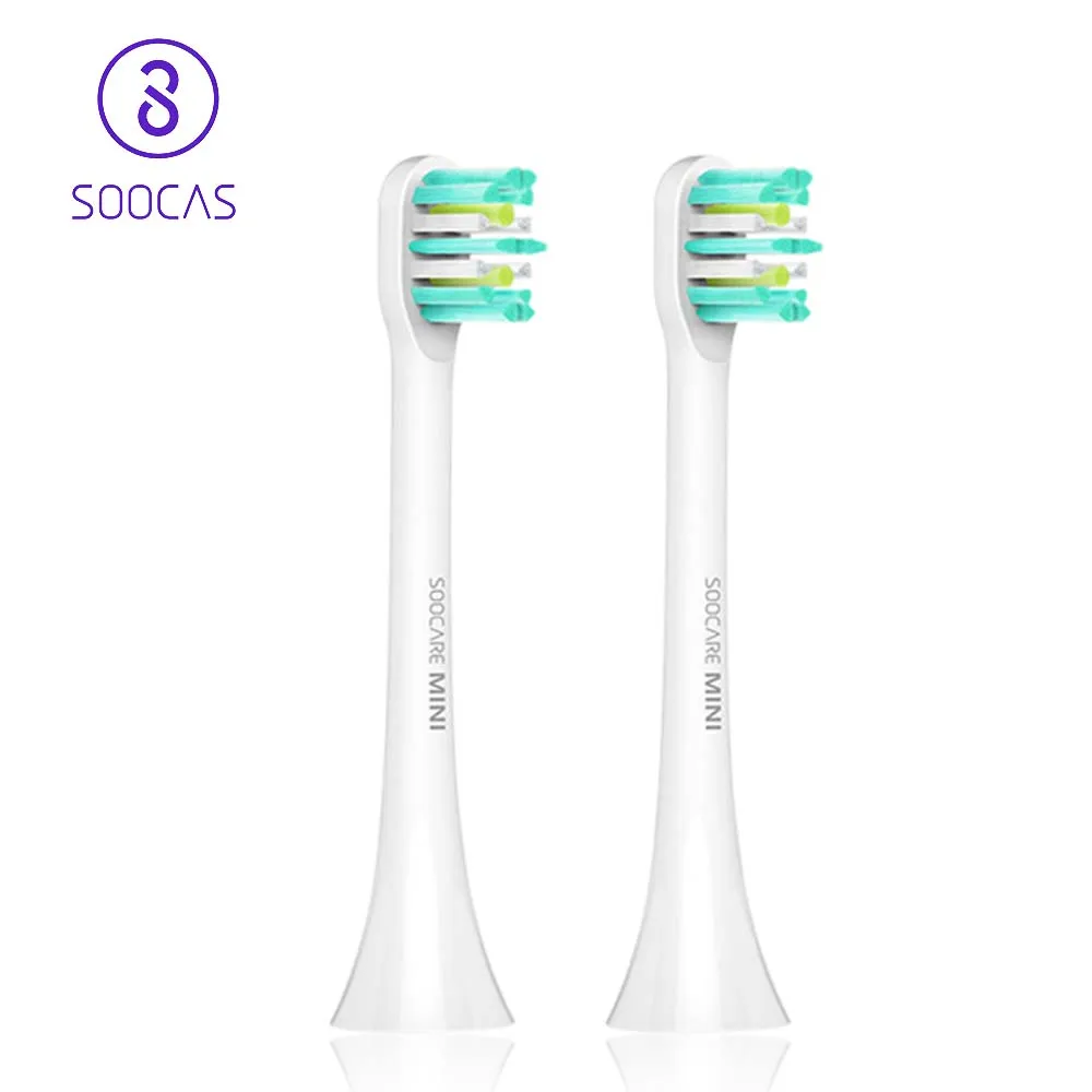 2 шт Сменная головка зубной щетки общий тип очистки для SOOCAS X3 USB перезаряжаемая звуковая электрическая зубная щетка - Цвет: Green White