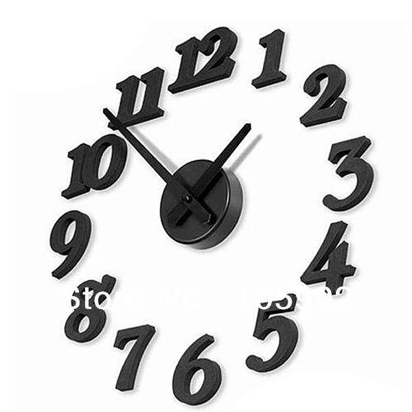 

Personalized clock diy stereo digital clock wall clock short pointer New DIY Modern Time Design Wall clock decor Room