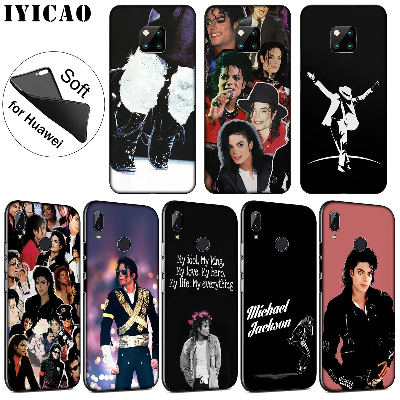 IYICAO Michael Jackson Soft Silicone Phone Case for Huawei Mate 30 20 10 Pro Nova 5I 5T 5 4 4E 3i 3 2i Lite Smart |