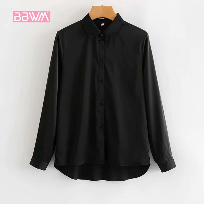

Spring women's 2019 new fashion loose wild single-breasted crane embroidered long-sleeved shirt women female top