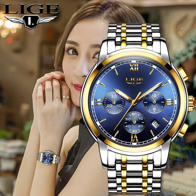 LIGE New Rose Gold Women Watch Business Quartz Watch Ladies Top Brand Luxury Female Wrist Watch Girl Clock Relogio Feminino