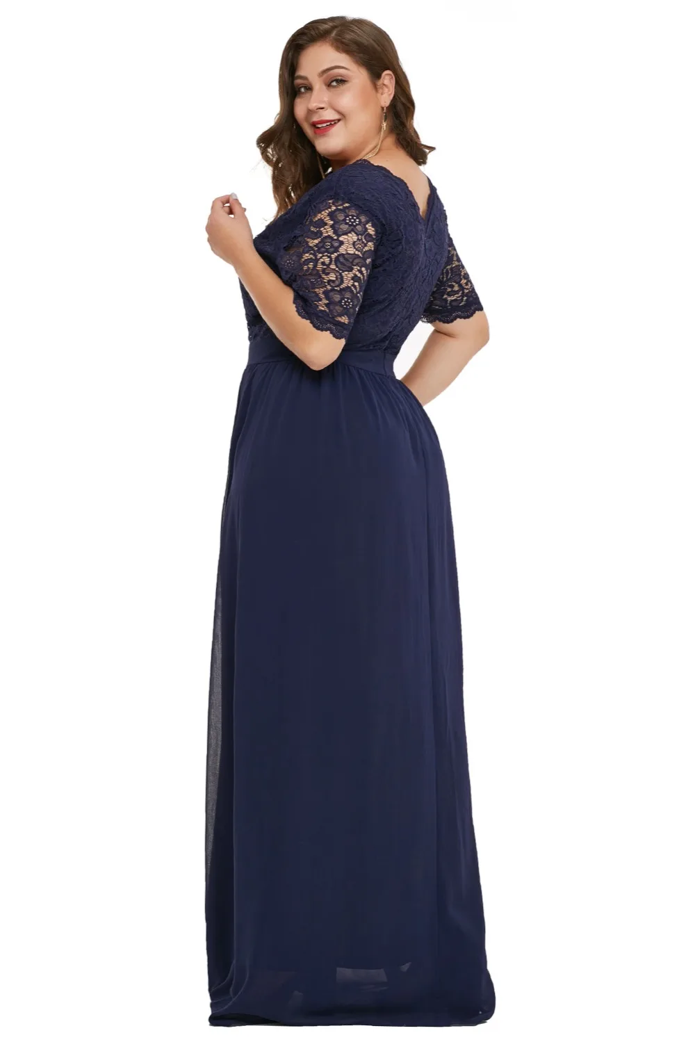 Blue-Plus-Size-Chiffon-Evening-Party-Maxi-Dress-LC610929-5-3