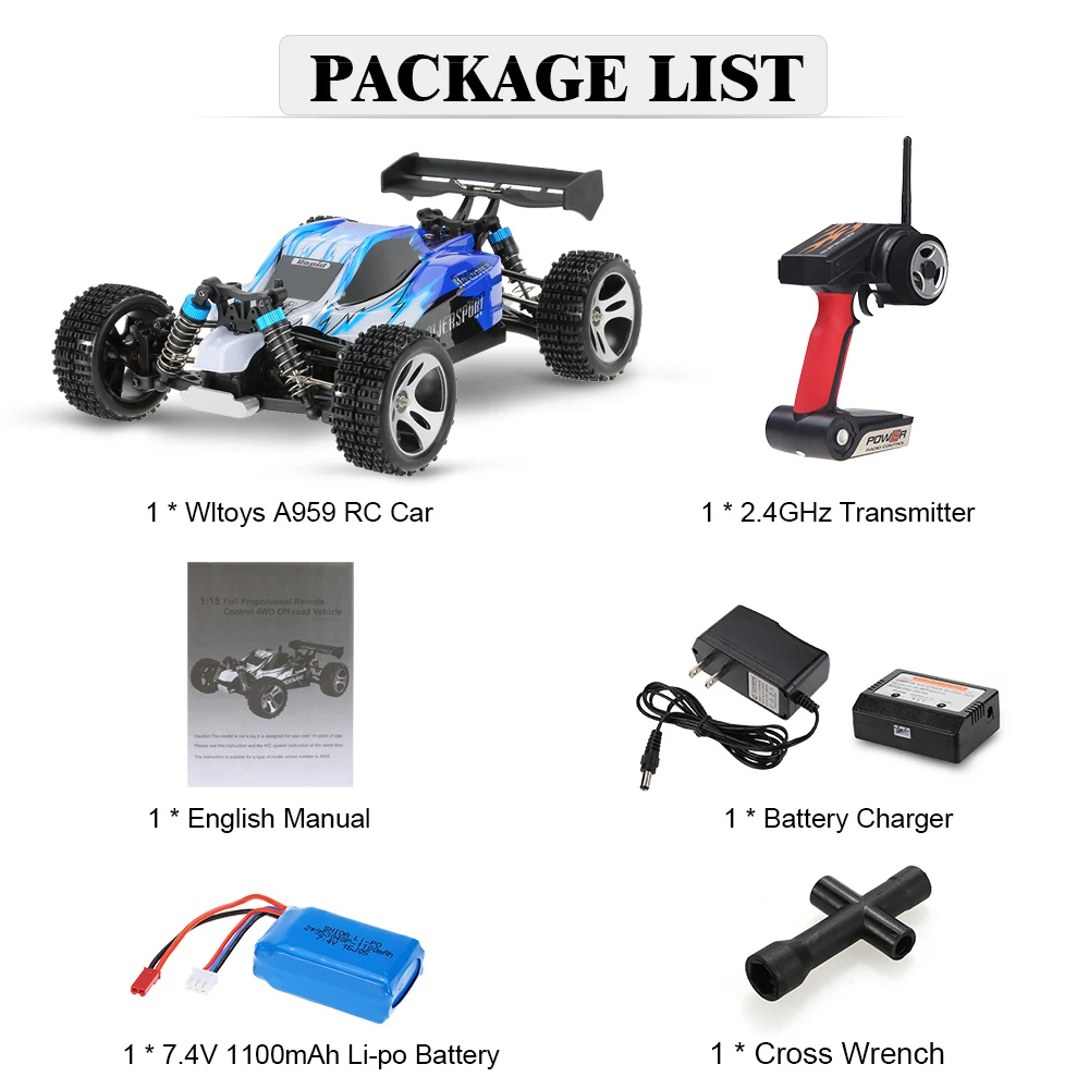 Wltoys A959 Upgraded Version RC Car 118 Scale 4WD 2.4G Electric RTR Off-Road Buggy Cars Remote Control Toys Vehicle Gifts (16)