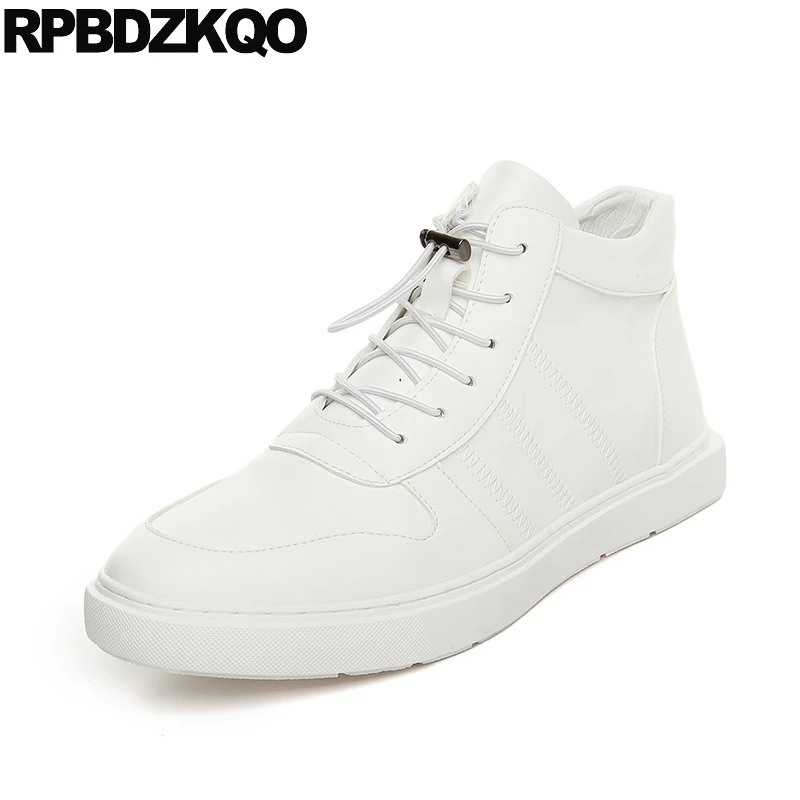 

Designer Booties 2018 Flat Red Ankle White Trainer High Top Men's Shoes Short Fall Sneakers Lace Up Footwear Boots Waterproof