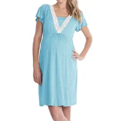 4 видов платья для кормящих женщин мать домашняя одежда хлопок Беременность платье для беременных Для женщин элегантный кружевной