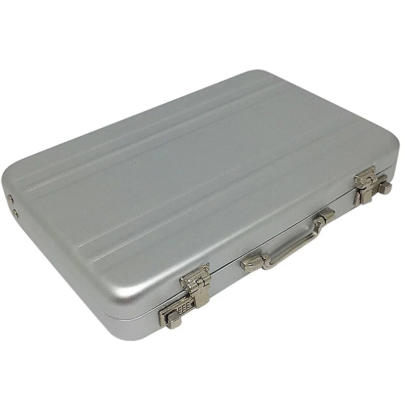 

Fashion Password Box Shape Aluminum Credit Card Box Mini Suitcase Business card Holder Bank Cards Multifunction Storage Boxes